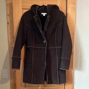Coldwater Creek Dark Brown Hooded Jacket